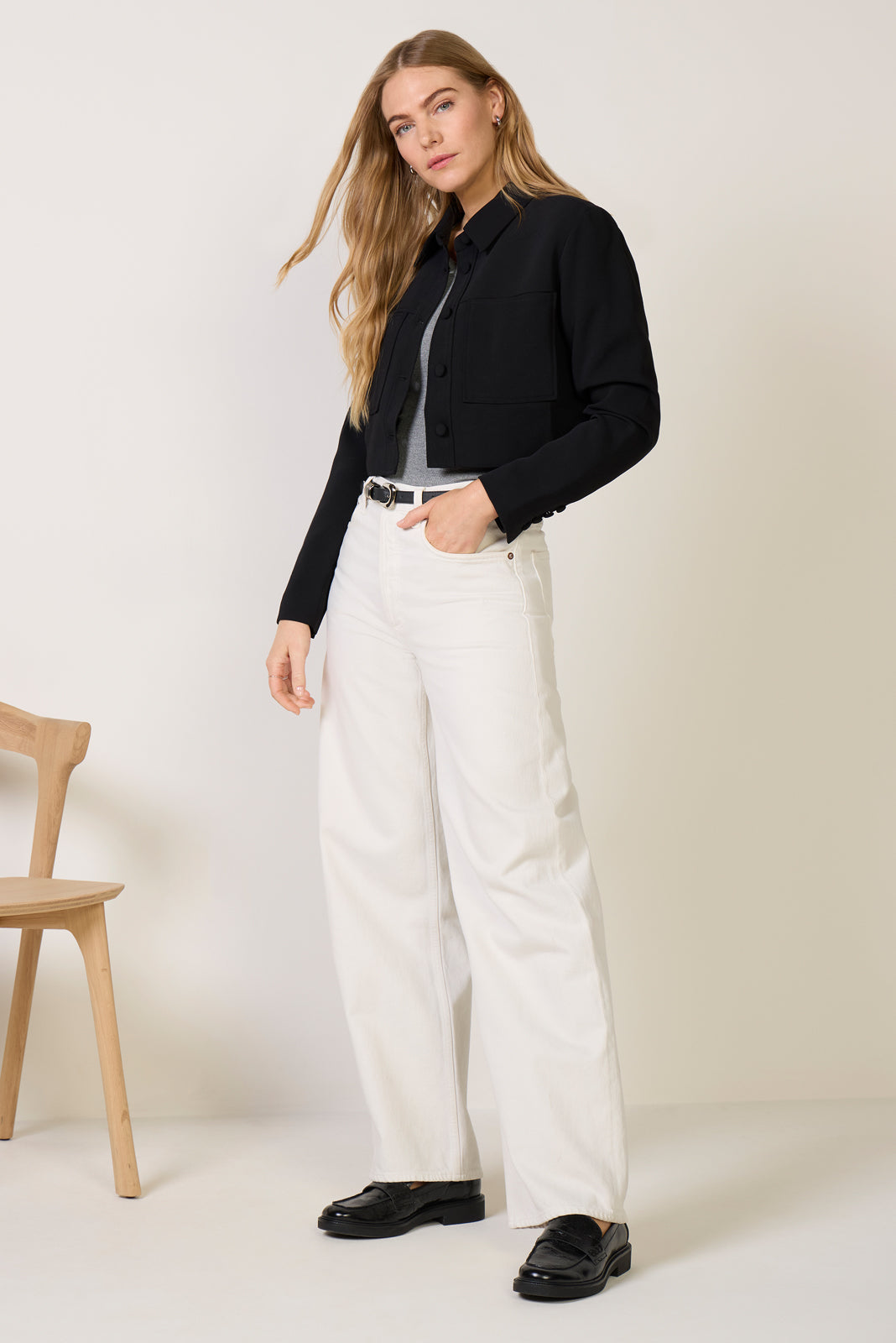 Luxe Suiting Cropped Jacket