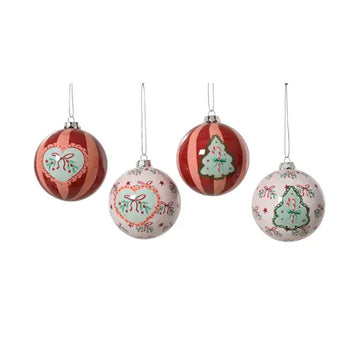 Bow Holly Ball Ornament