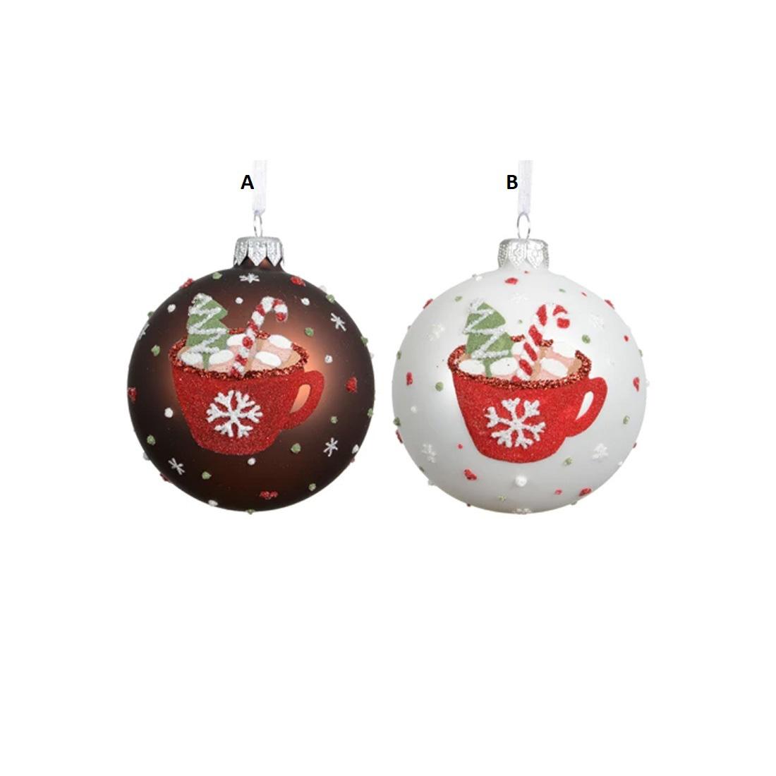 Glass Hot Cocoa Ball Ornament