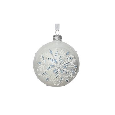 Glass Snowflake Ball Ornament