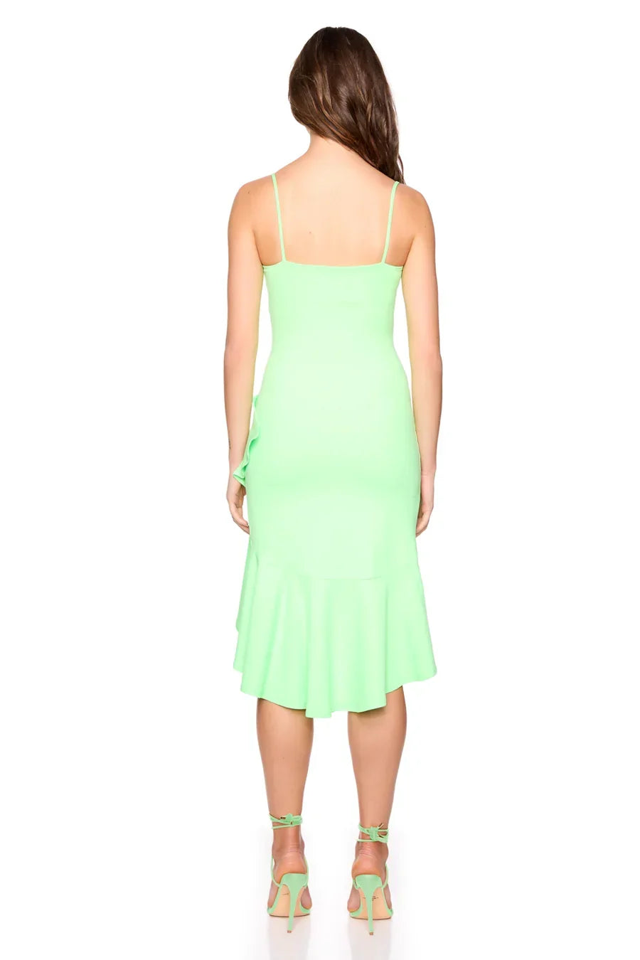 RUFFLE MIDI STRING DRESS