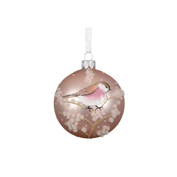 Blush Pink Chickadee Ornament