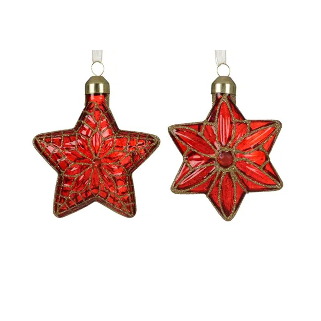 Glass Red Star Ornament