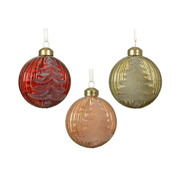 Glass Etched Tree Ornament