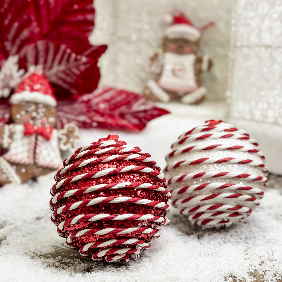 Red Swirl Ball Ornament