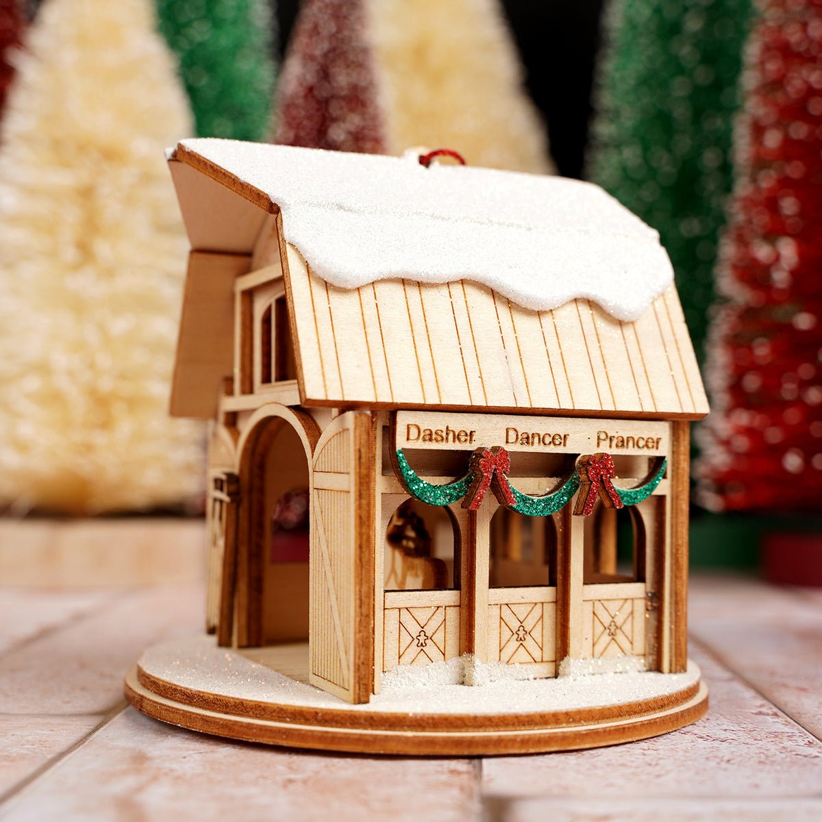 Reindeer Barn Ornament