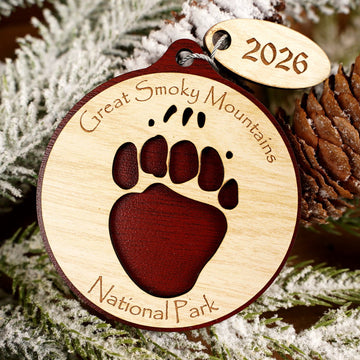 GSMNP Bear Paw Print Ornament
