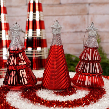 Glass Red Tree Ornament