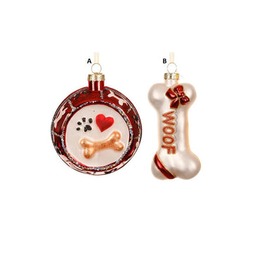 Glass Dog Bone Bowl Ornament