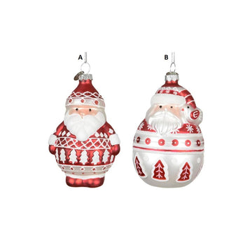 Glass Santa Ball Ornament