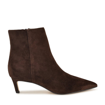 Brite Kitten Heel Ankle Leather Booties