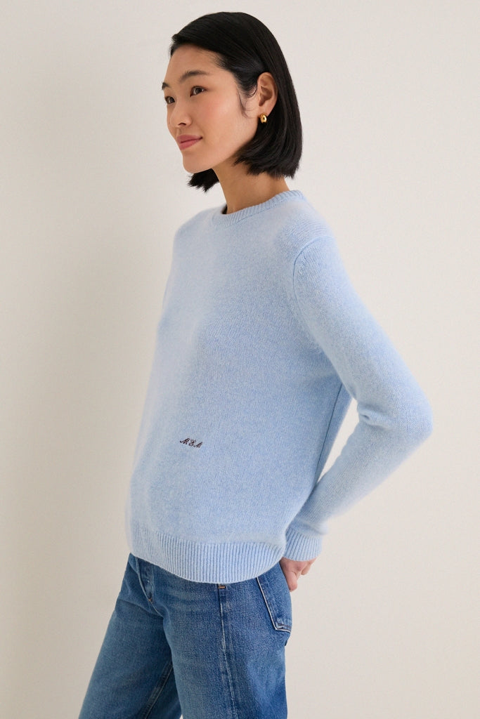 Ice Blue Cashmere Bodie Boyfriend Crewneck