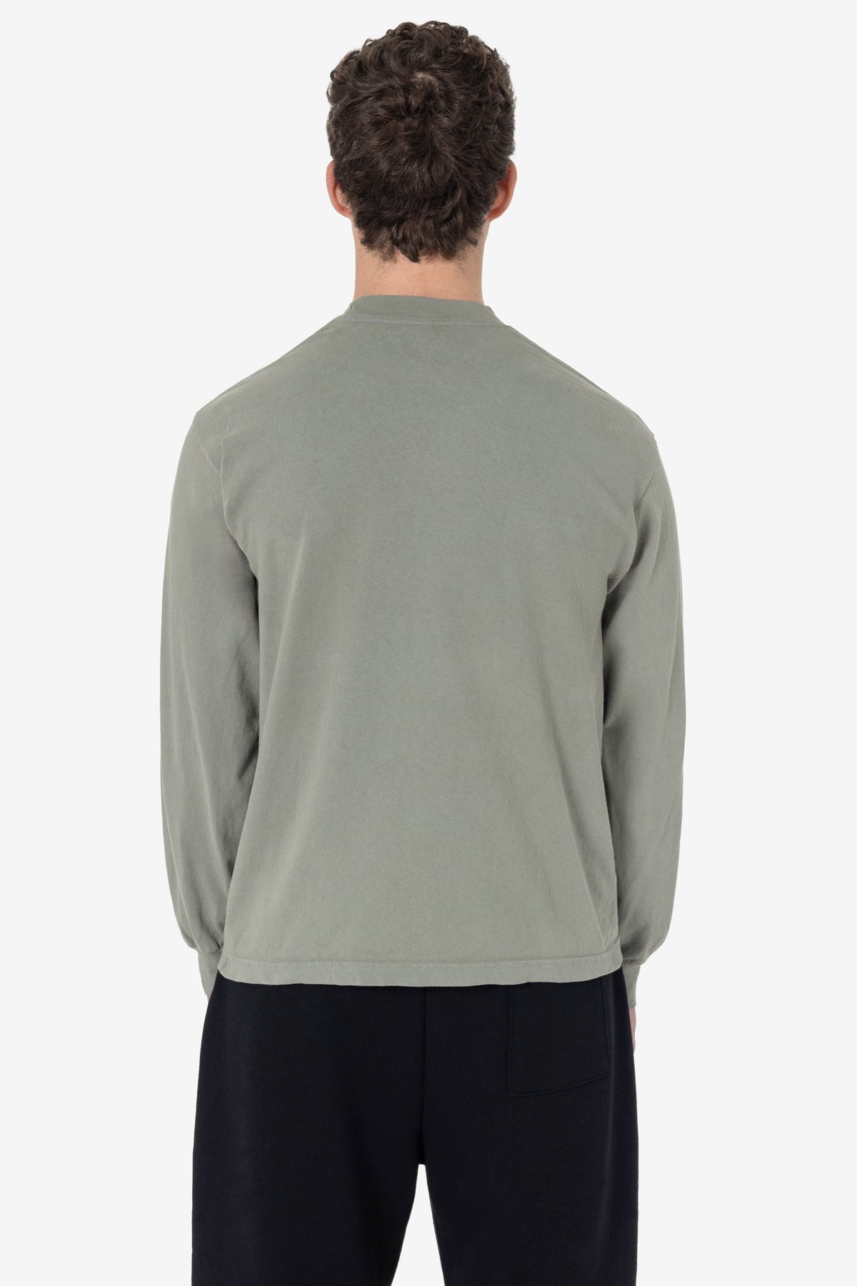 1406GD - Long Sleeve Garment Dye Mockneck T-Shirt