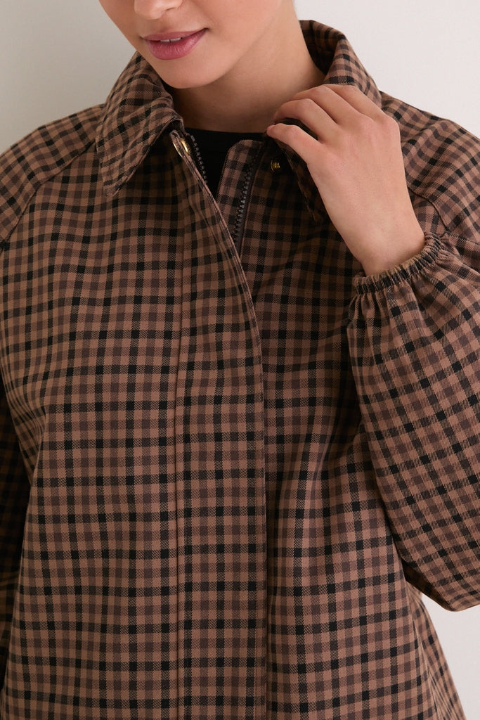 Exclusive Vicuna Gingham Audrey Showerproof Jacket