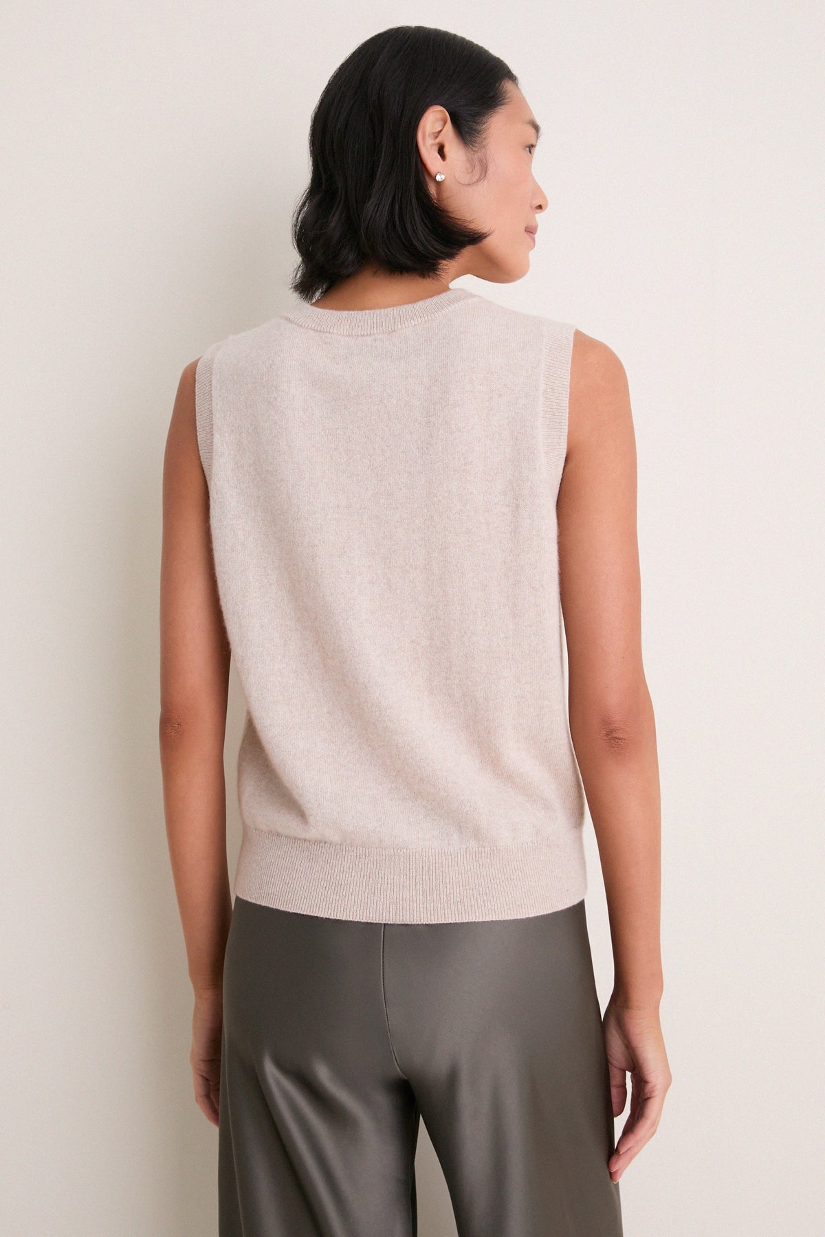 Sandstone Cashmere Sleeveless Ava Shell