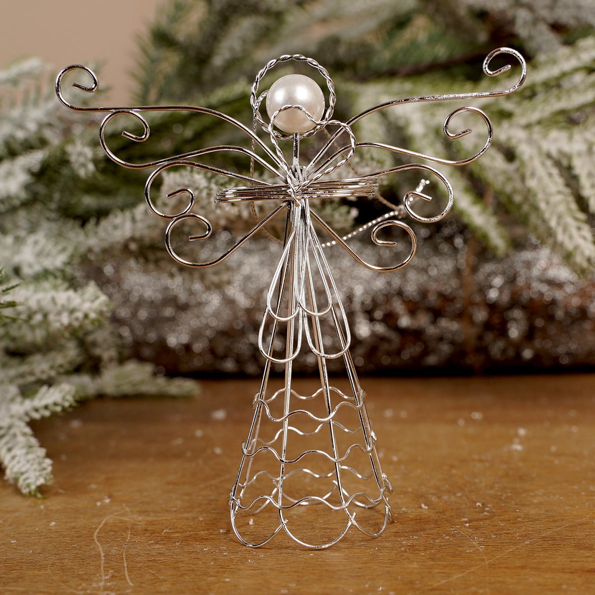Silver Wire Angel Ornament