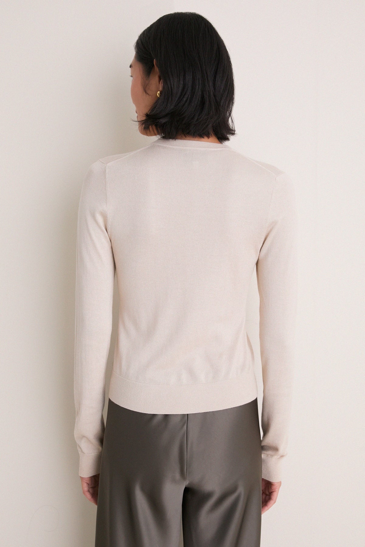 Sandstone Cashmere Silk Long Sleeve Katie Tee