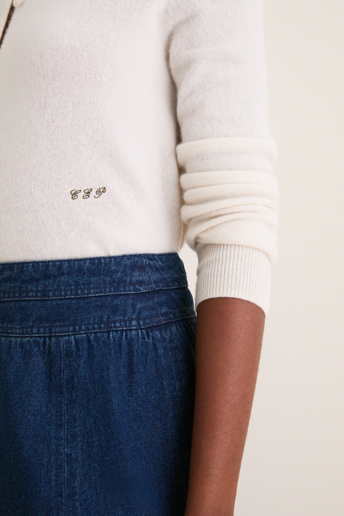 Ivory Cashmere Riley Cardigan