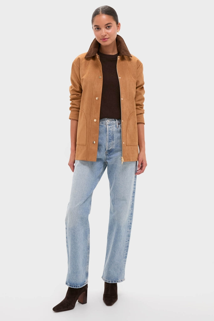 Chestnut Faux Suede Cody Jacket