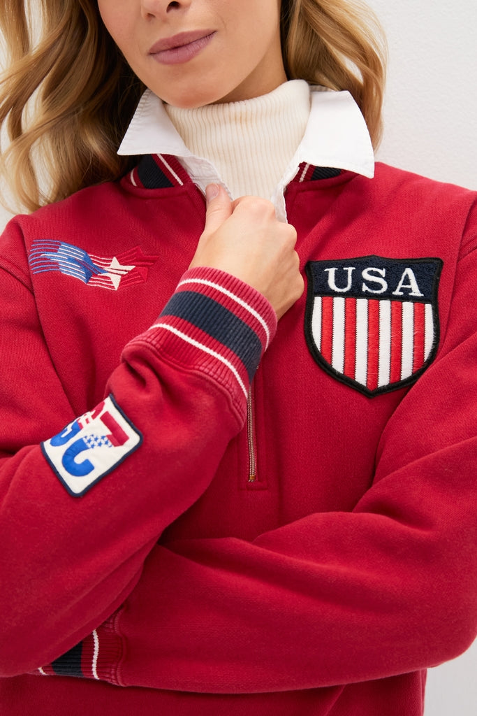 Red Shaun Quarter Zip