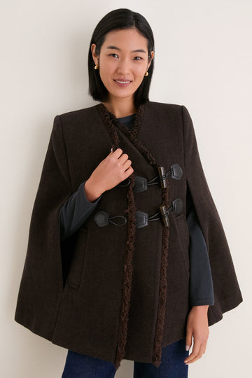Demitasse Peacoat Wool Blanket Cape