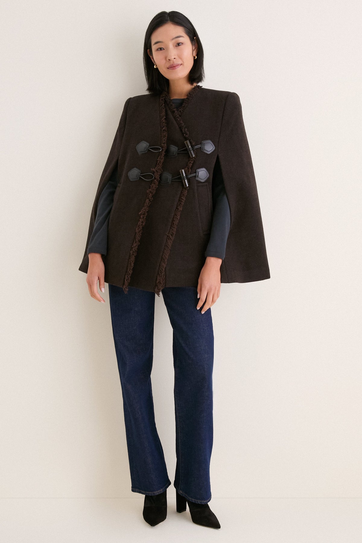 Demitasse Peacoat Wool Blanket Cape
