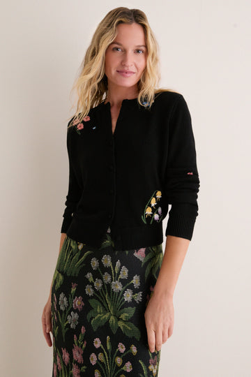 Floral Embroidered Potter Cardigan