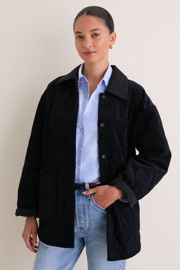Navy Quilted Corduroy Graham Jacket