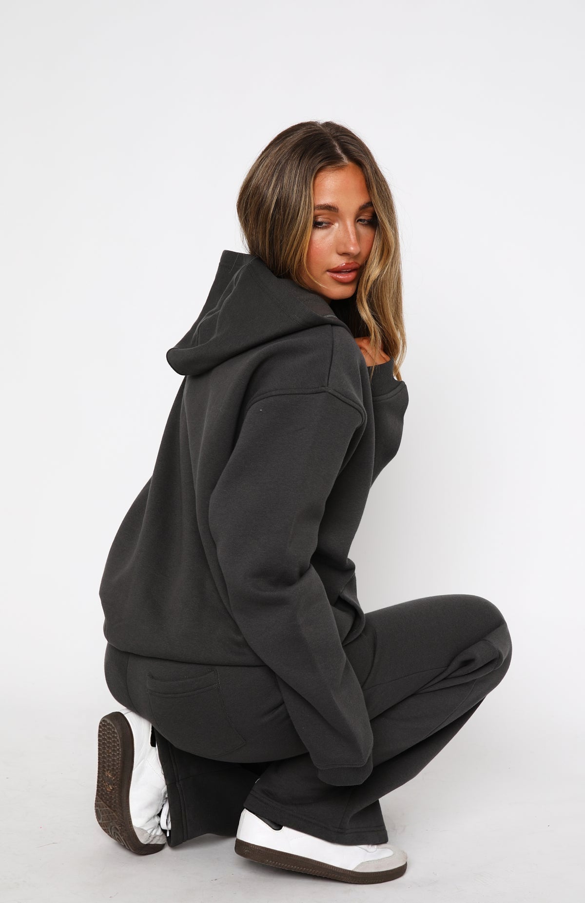 Match Your Words Oversized Hoodie Charcoal
