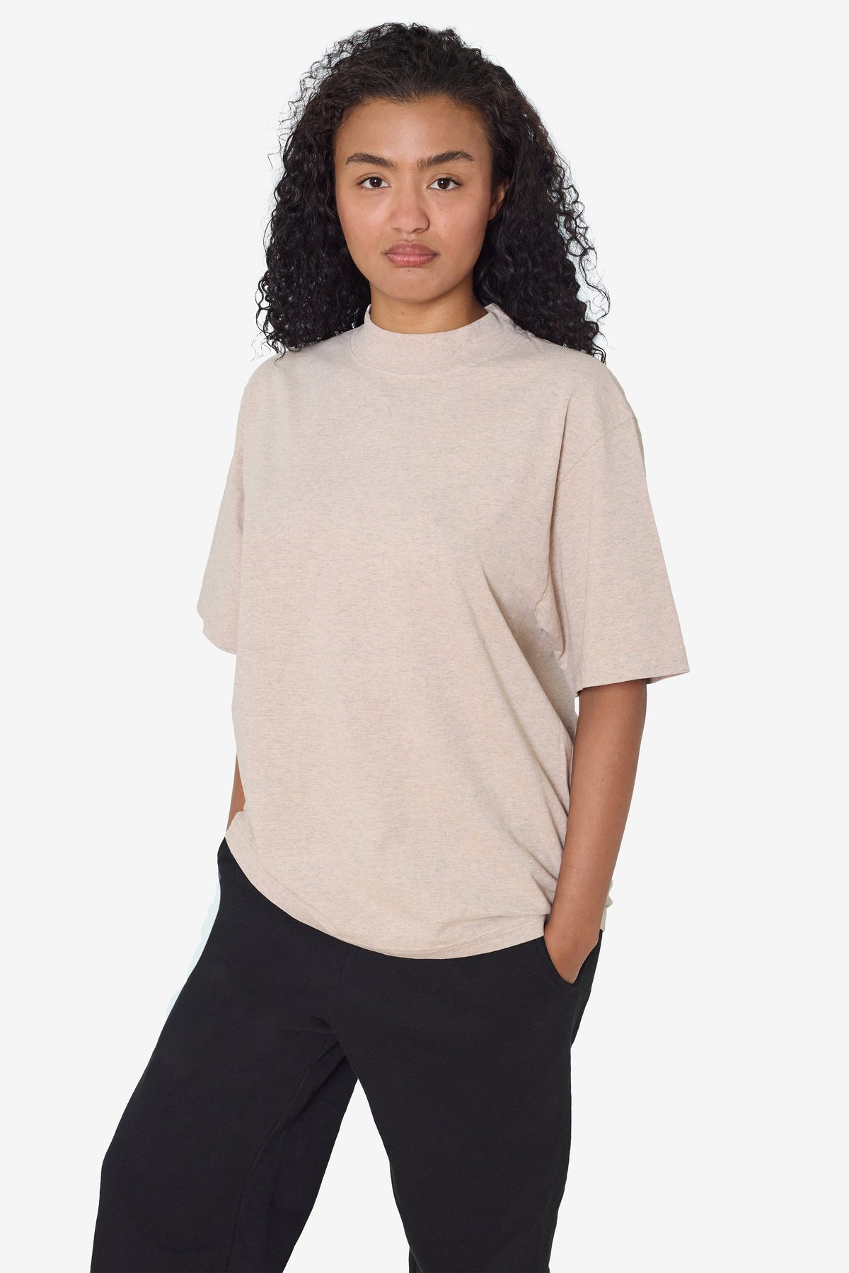 1825GD Unisex - Oversized Short Sleeve High Mockneck T-shirt
