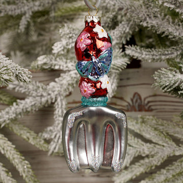 5Inch Glass Hand Shovel With Butterfly Ornament
