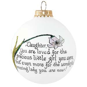 Daughter Peace Lily Christmas Ornament