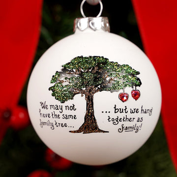 Family Tree Personalized Glass Ornament