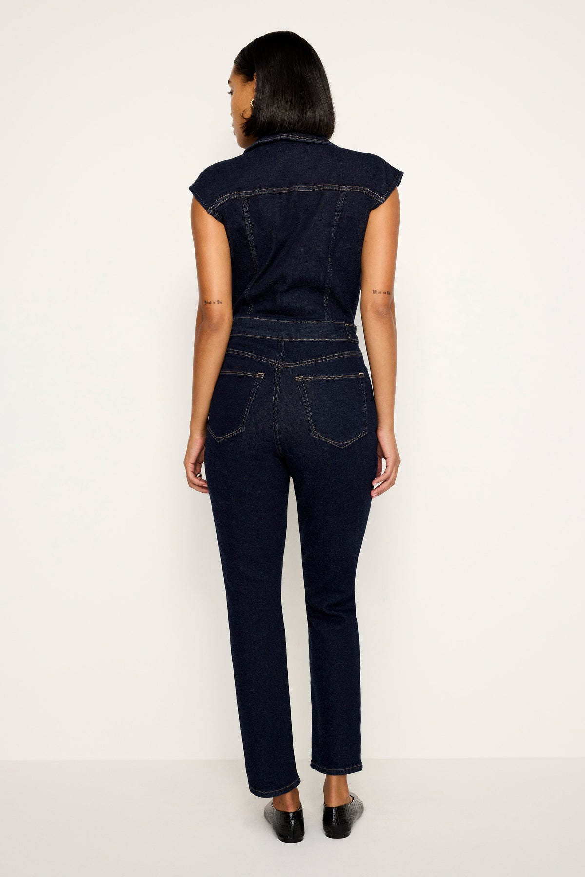 RINSED DENIM FIT FOR SUCCESS JUMPSUIT | INDIGO716
