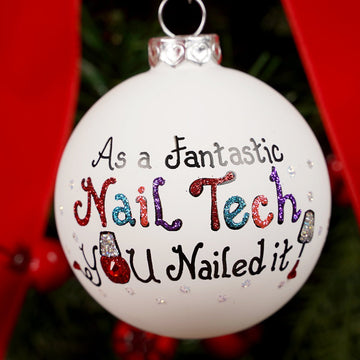 Hand Painted Nail Tech Christmas Ornament