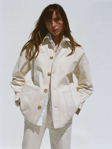 Sunwashed Canvas Chore Jacket - Sea Salt