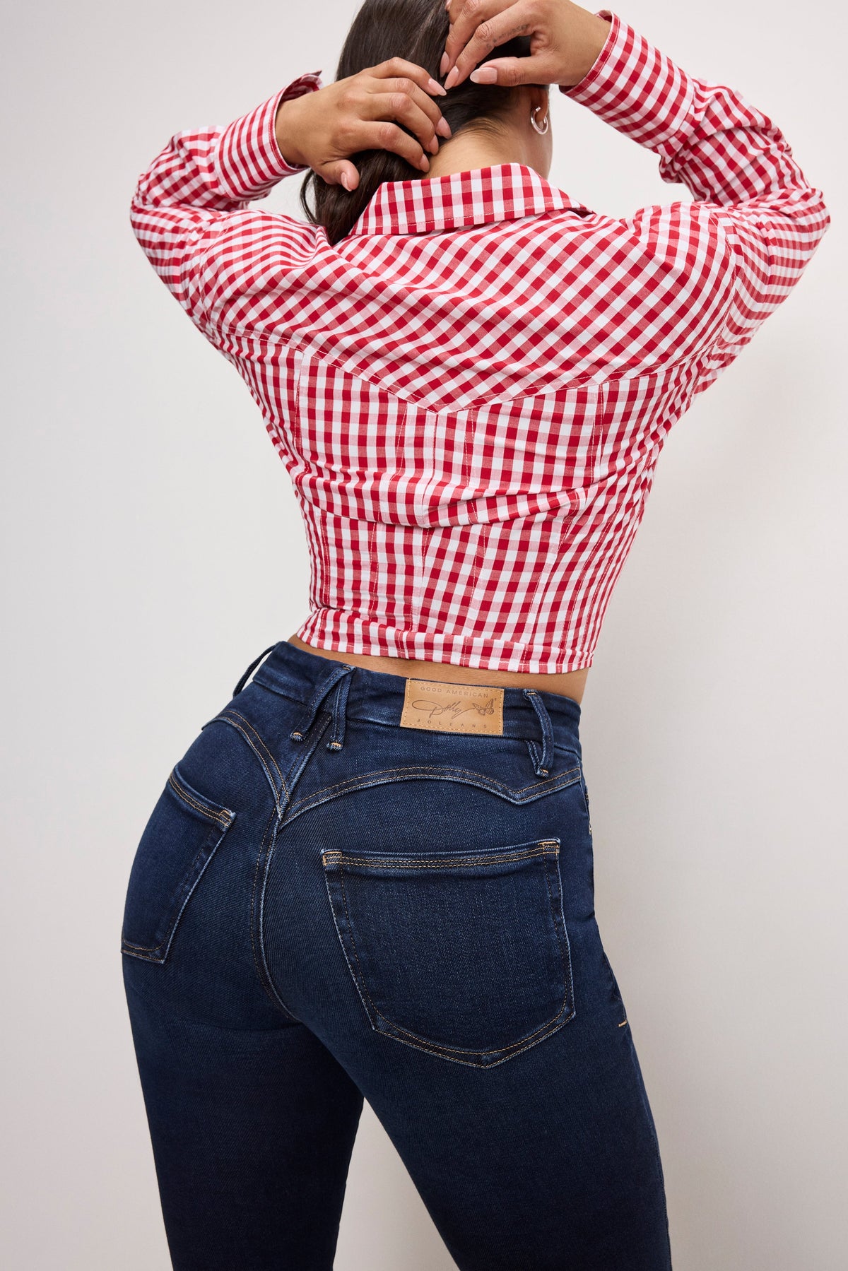 DOLLY COUNTRY CORSET SHIRT | CRIMSON AND WHITE GINGHAM