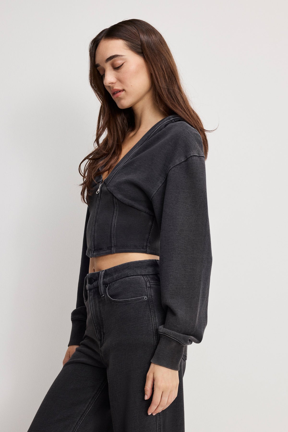 JEANIUS ZIP UP HOODIE | BLACK430
