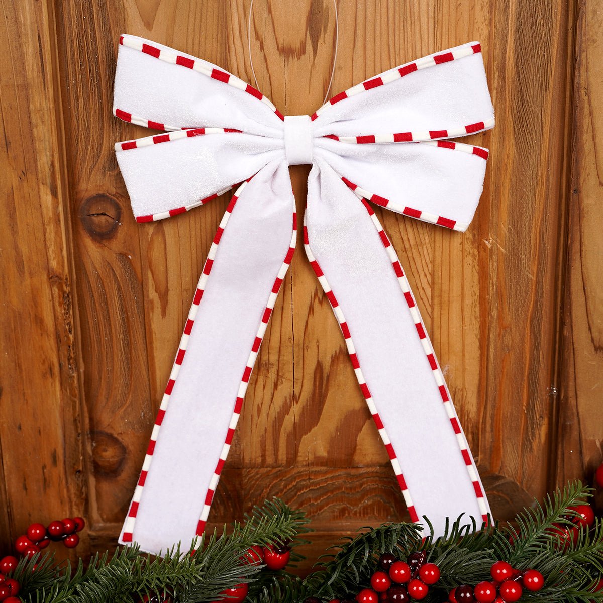 White Red Bow Ornament
