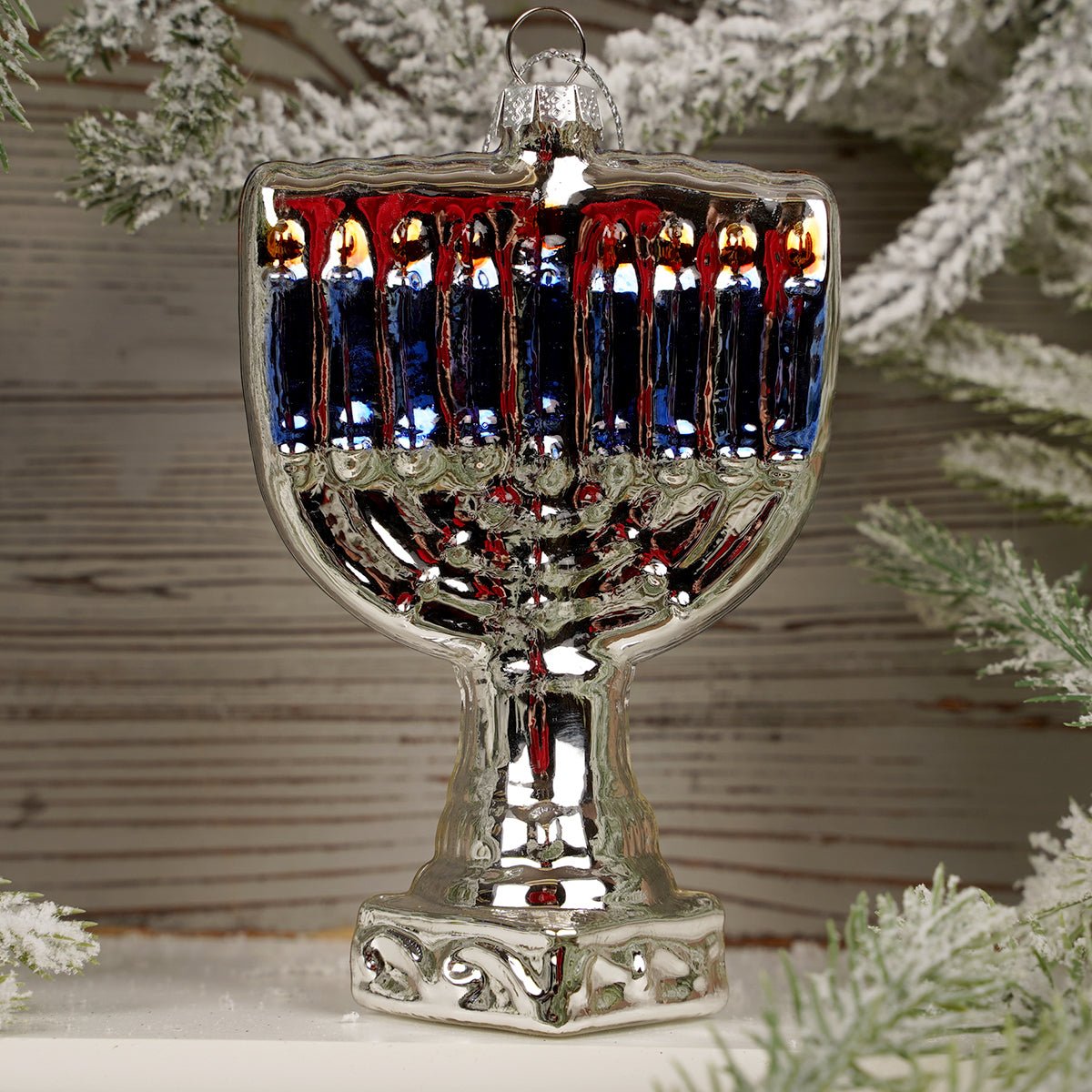 Glass Hanukkah Candle Ornament