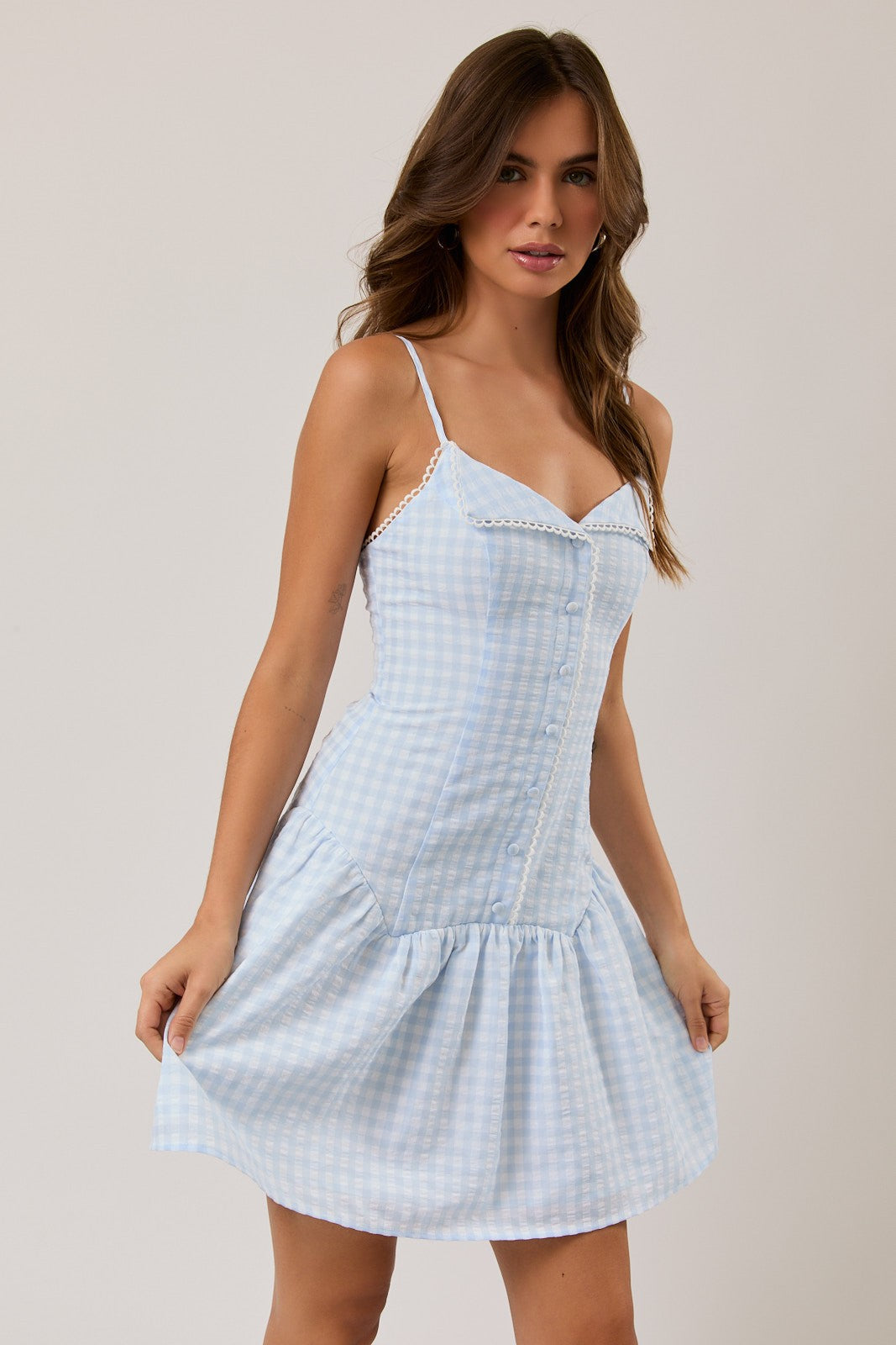 GINGHAM MINI DRESS