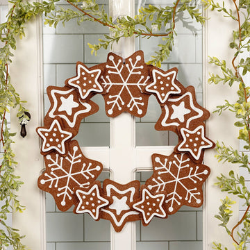Glitter Gingerbread Hanging Wreath