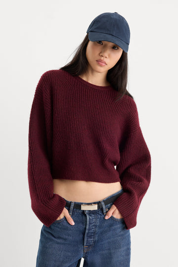THE CHUNKY KNIT SWEATER | BERRY NOIR