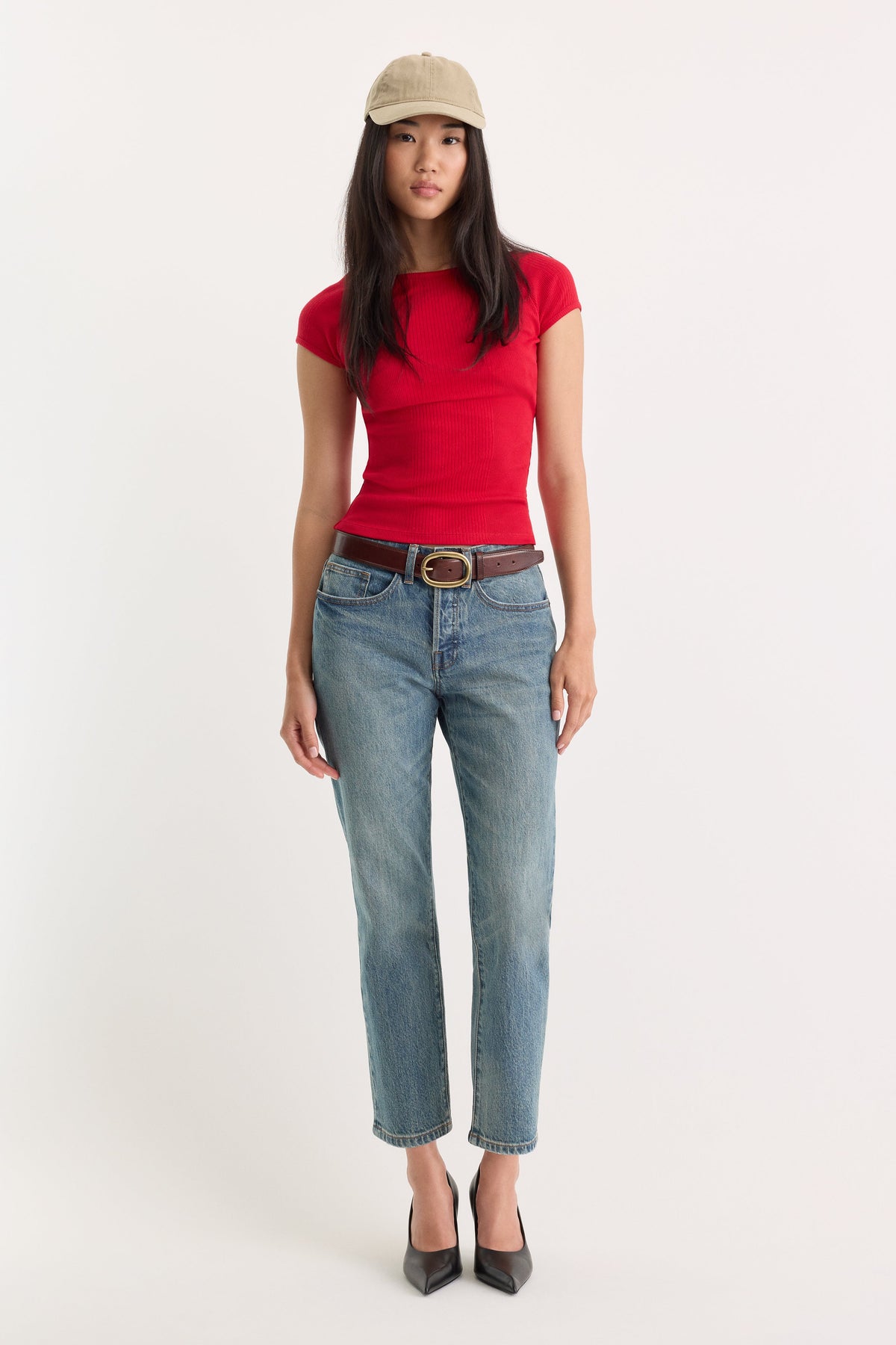 THE VARIEGATED RIB TOP | CRIMSON ROSE