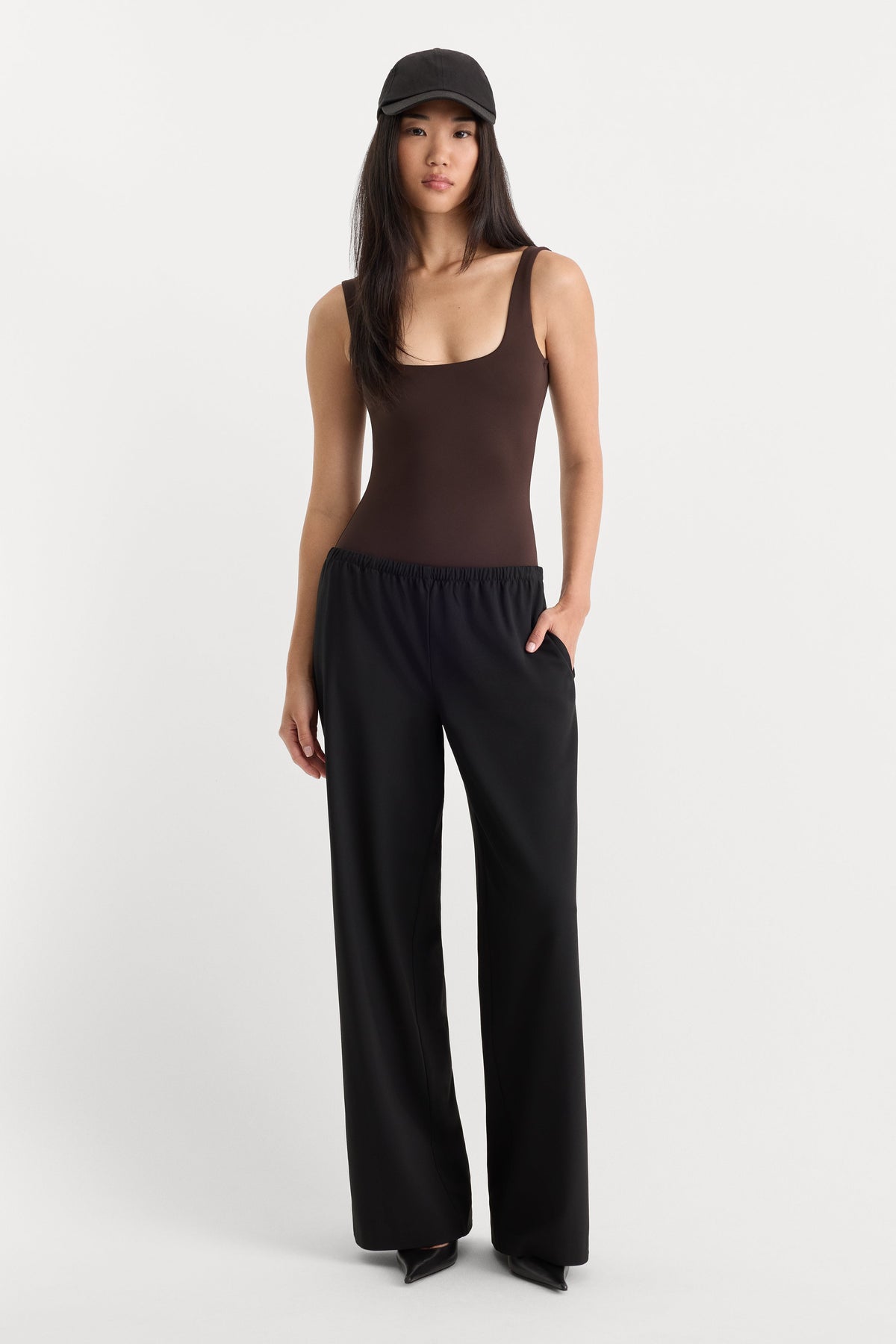 THE SCULPTING MODERN TANK BODYSUIT | ESPRESSO