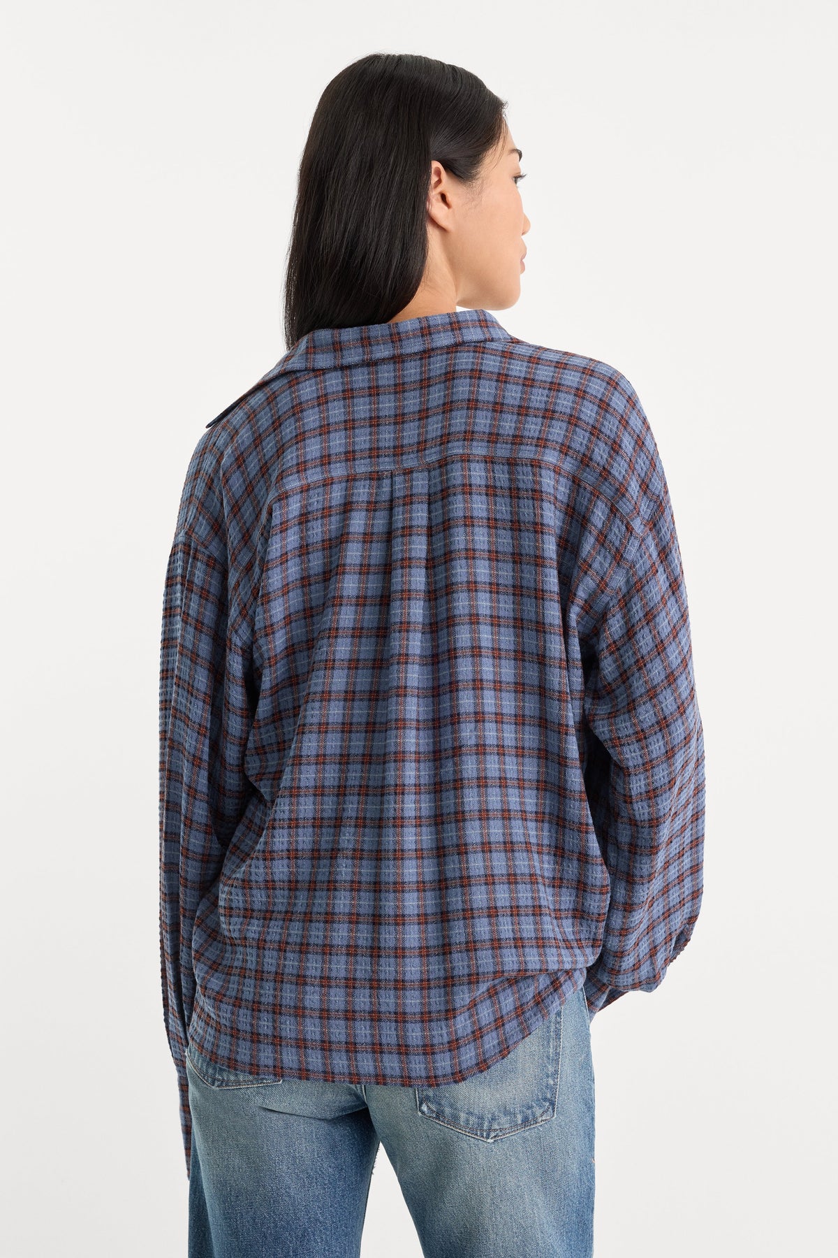 THE CRINKLE EASY SHIRT | BLUE PLAID