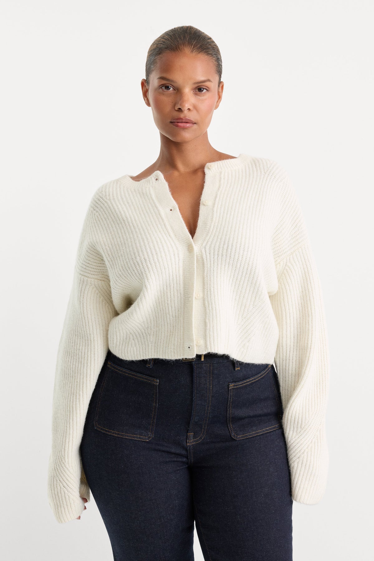 THE CHUNKY KNIT CARDIGAN | CHALK