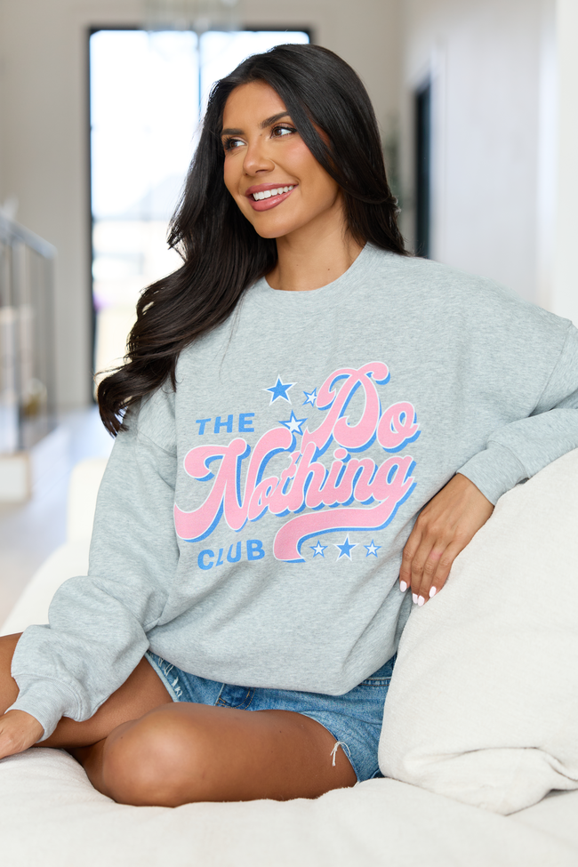 Do Nothing Club Light Grey Graphic Sweatshirt