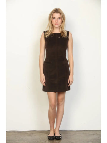 MINI DRESS WITH TWO FRONT WELT POCKETS