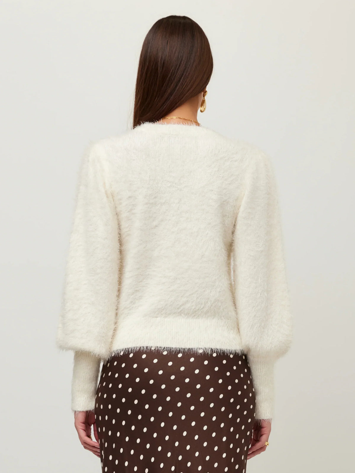 LIA SHIRRED SLEEVE SWEATER